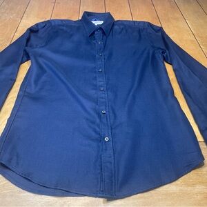 Teddy Stratford NYC Zip Fit Shirt Size 4 (Large) Color Blue Button Up Cotton